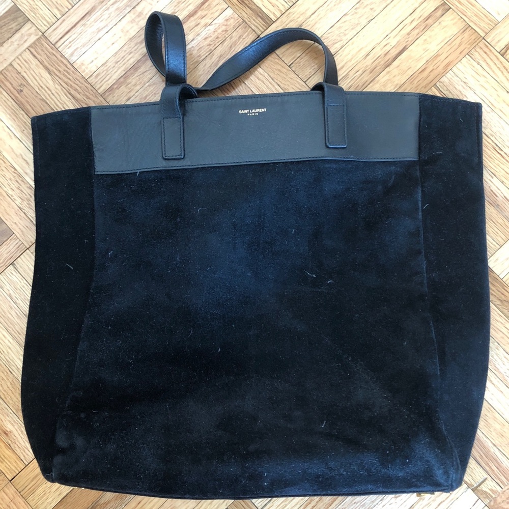 Saint Laurent reversible leather/ suede tote bag